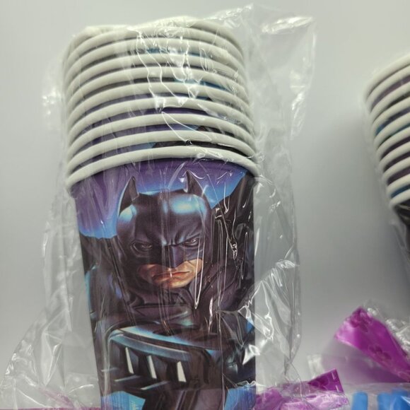 Batman Birthday Party Cup Straw Decor Boys Shower Super Hero Theme Fly Cape Wing - Picture 2 of 5